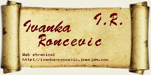 Ivanka Rončević vizit kartica